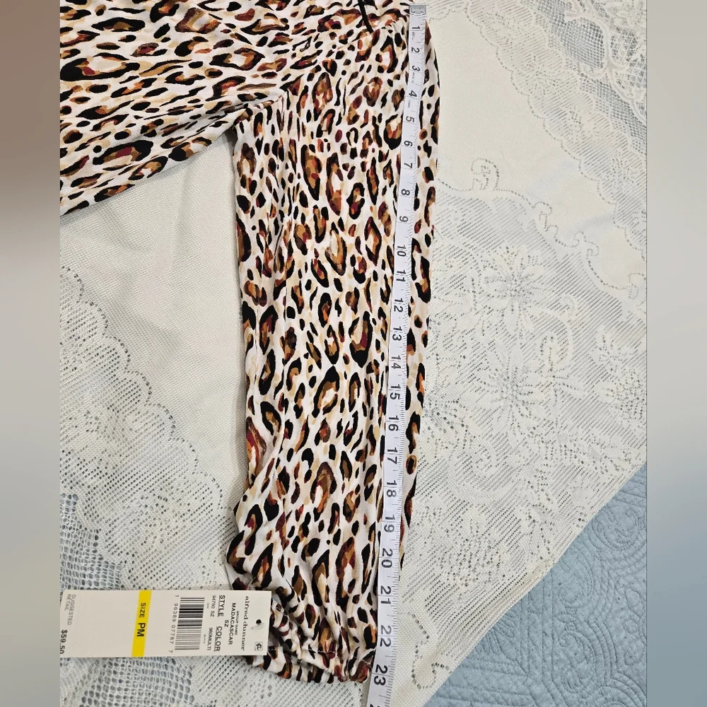 ALFRED DUNNER ANIMAL PRINT LONG SLEEVE BLOUSE PETITE Sz PM - Picture 6 of 9